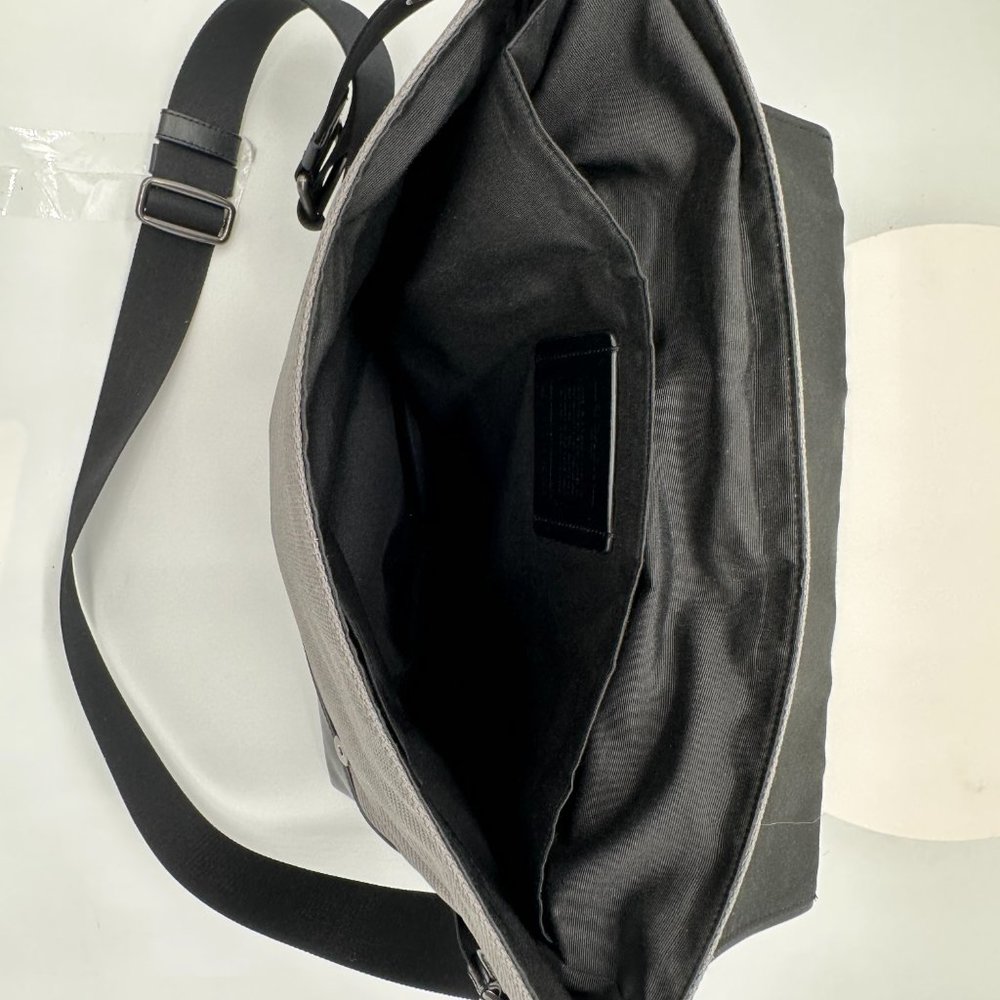 Coach Men's Grey Nylon Leather Messenger Bag F38741 - Picture 10 of 12